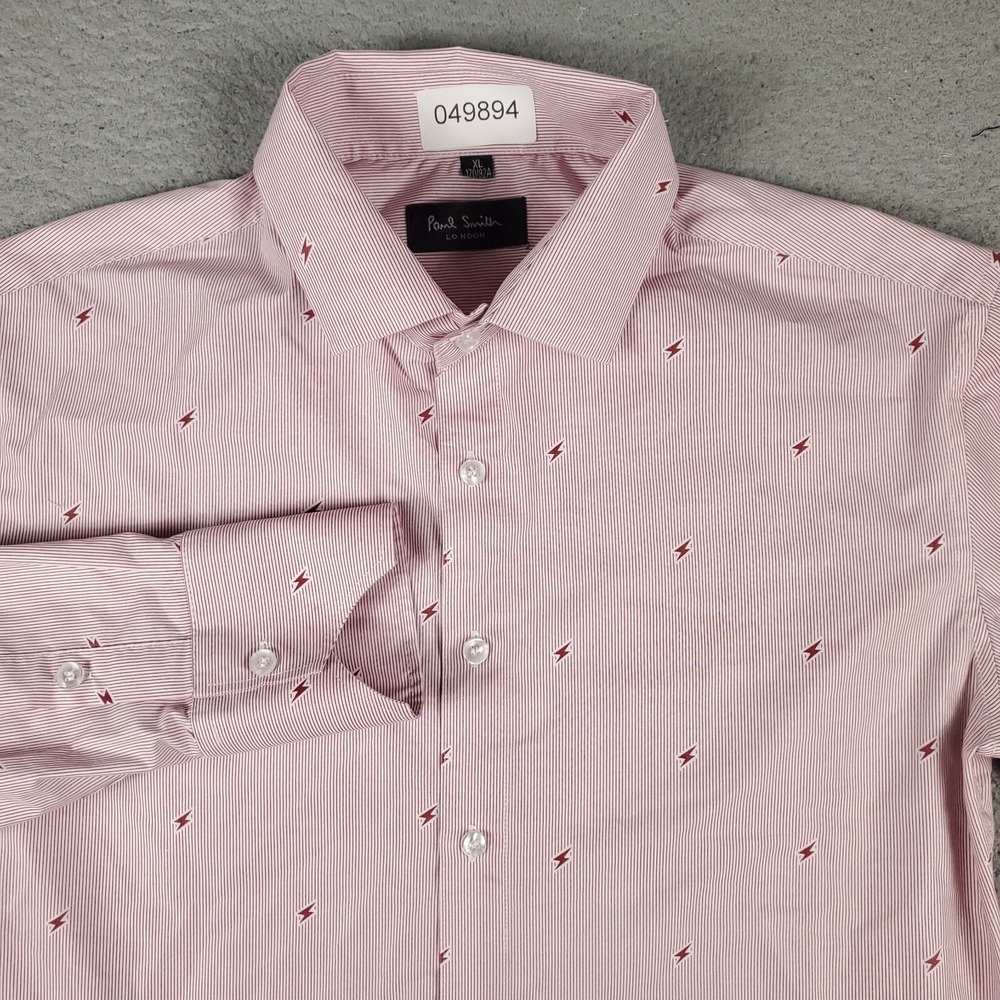 Paul Smith Shirt Boys Size XL Red Striped Button Up Long Sleeve Kids